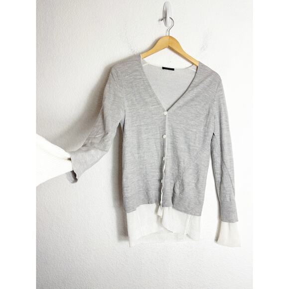 Rag & Bone Alyssa Merino Wool Cardigan Gray Size Medium Lightweight Button Chic - Picture 11 of 13